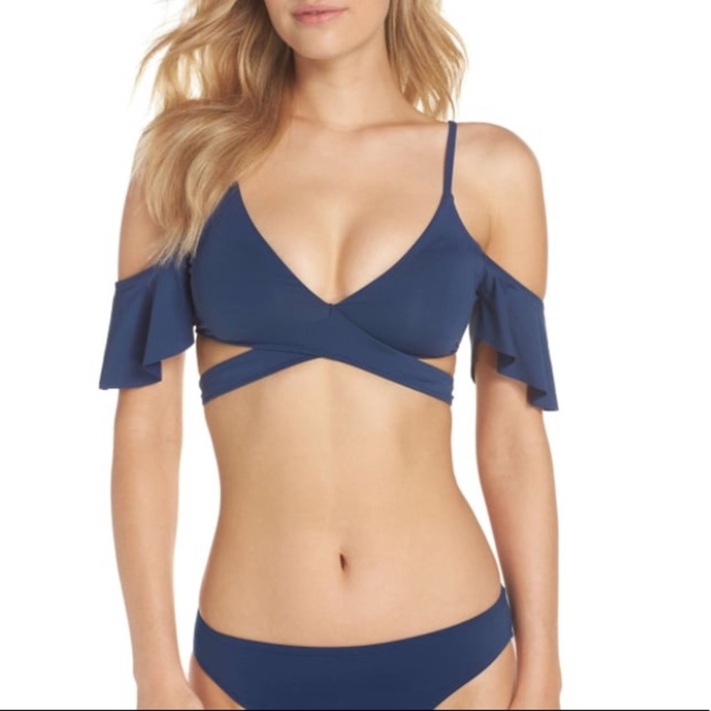 Becca Ruffle Arm Swim Top